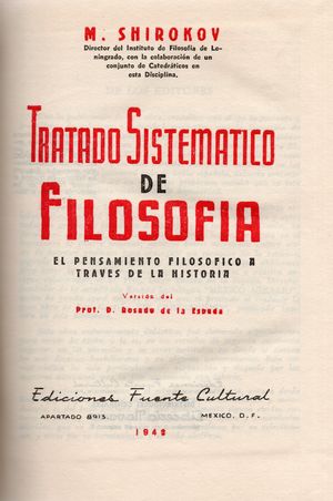 TRATADO SISTEMATICO DE FILOSOFIA / PD.