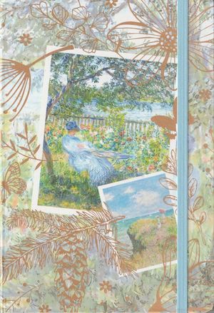 Libreta Monet. Mujer sentada en jardin