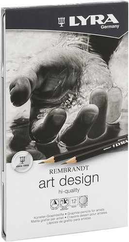 Lápices de grafito. Lyra Rembrandt Art Design (12 pzas. del 6B al 4H / Estuche metálico)