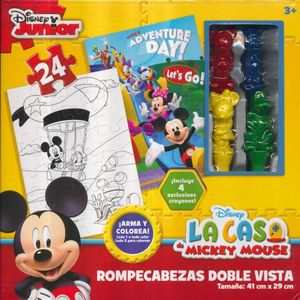 Rompecabezas doble vista La casa de Mickey Mouse (24 pzas. / incluye crayones)