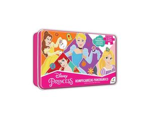 Rompecabezas Disney panorámico 3 en 1 princesa en caja metálica
