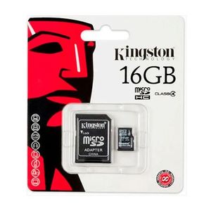 MEMORIA MICRO SD 16 GB KINGSTON + ADAPTADOR MICRO SD