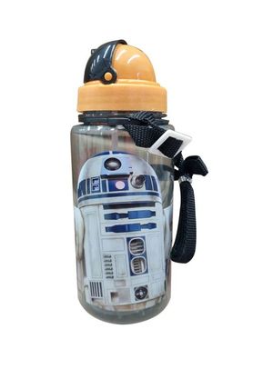 Botella con Tapa Corrediza y Popote Star Wars (450 ml.)