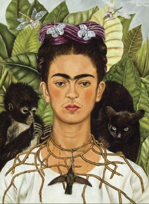 ImÃ¡n Rectangular Frida Kahlo Autorretrato con Collar de Espinas