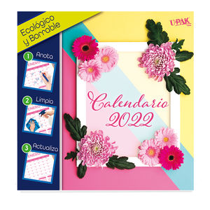 Calendario Ecólogico flores rosas 2022