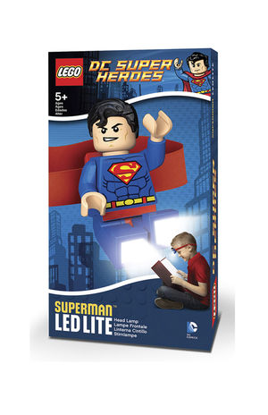 Lámpara led lectura banda para cabeza Superman Lego
