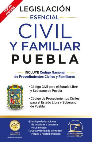 Legislación civil y familiar Puebla esencial 2024