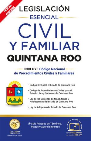 Legislación civil y familiar Quintana Roo esencial 2024