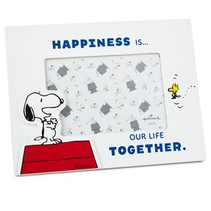 Portaretratos Peanuts Snoopy and Woodstock. La felicidad es ... nuestra vida juntos (4x6)