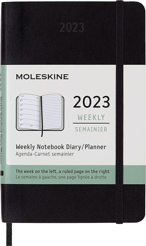 Agenda Moleskine semanal 2023 (color negra / tamaño bolsillo)