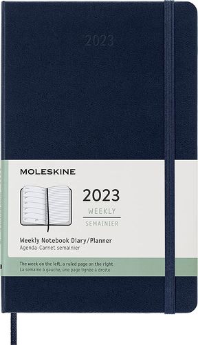 Agenda Moleskine semanal 2023 / pd. (color azul / tamaño grande)