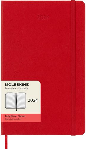 Agenda Moleskine diaria 2024 / Pd. (color rojo / tamaño grande)