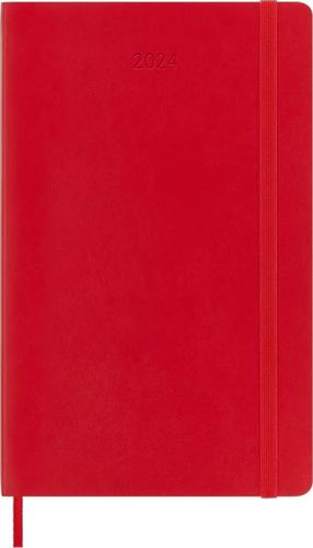 Agenda Moleskine diaria 2024 (color rojo / tamaño grande)