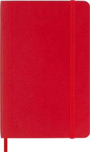 Agenda Moleskine diaria 2024 (color rojo / tamaño bolsillo)