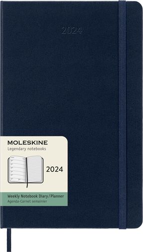 Agenda Moleskine semanal 2024 / Pd. (color azul zafiro / tamaño grande)