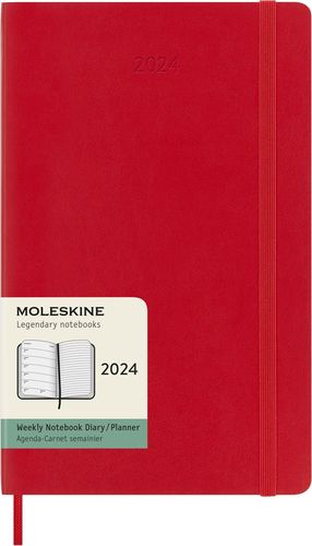 Agenda Moleskine semanal 2024 (color rojo / tamaño grande)