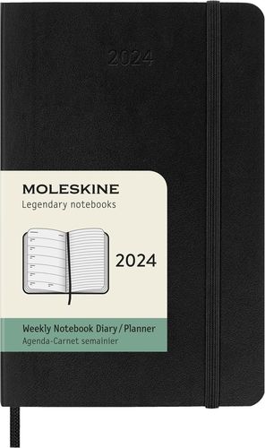 Agenda Moleskine semanal 2024 (color negro / tamaño bolsillo)