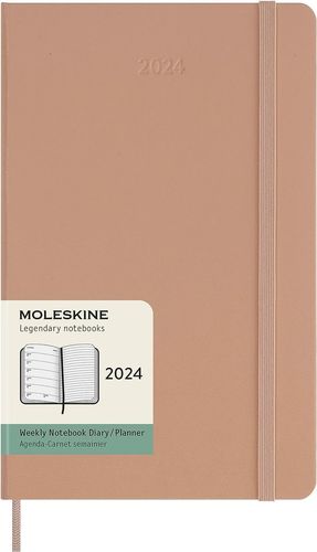 Agenda Moleskine semanal 2024 / Pd. (color arena / tamaño grande)