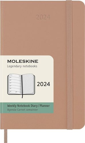 Agenda Moleskine semanal 2024 / Pd. (color arena / tamaño bolsillo)