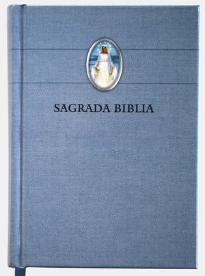 Biblia Católica en español color azul con Virgen Milagrosa en la cubierta / Pd.