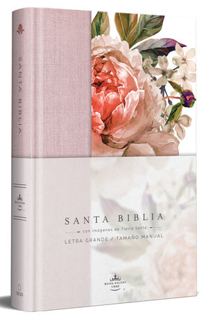 Biblia Reina Valera 1960 / Pd. (Letra grande - Tela rosada con flores, tamaño manual)