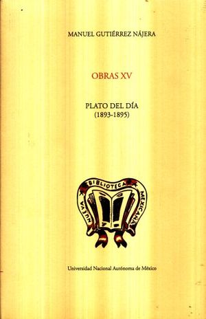 OBRAS XV. PLATO DEL DIA (1893-1895)