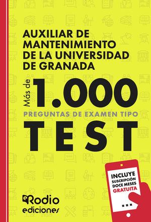 IBD - Auxiliar de Mantenimiento de la Universidad de Granada. Más de 1.000 preguntas de examen tipo test