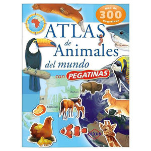 Atlas de animales del mundo con pegatinas