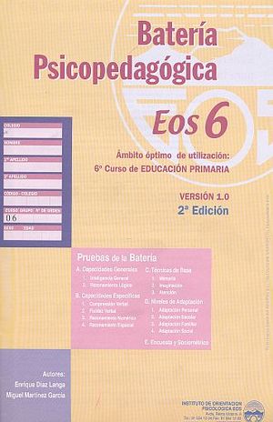 BATERIAS PSICOPEDAGOGICAS EOS SEXTO CURSO DE EDUCACION PRIMARIA