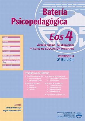 Baterías psicopedagógicas EOS 4. Ámbito óptimo de utilización: 4º Curso de Educación Primaria