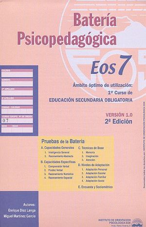 BATERIAS PSICOPEDAGOGICAS PRIMER CURSO DE EDUCACION SECUNDARIA
