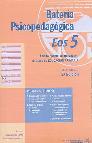 BATERIA PSICOPEDAGOGICAS QUINTO CURSO DE EDUCACION PRIMARIA