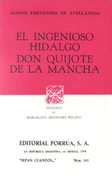# 503. Ingenioso Hidalgo don Quijote de la Mancha (Fernández de Avellaneda)