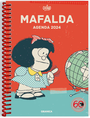 Agenda semanal Mafalda 2024 (color roja / anillada)