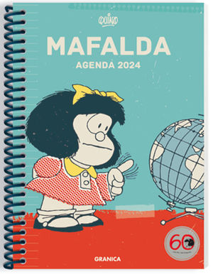Agenda semanal Mafalda 2024 (color turquesa / anillada)