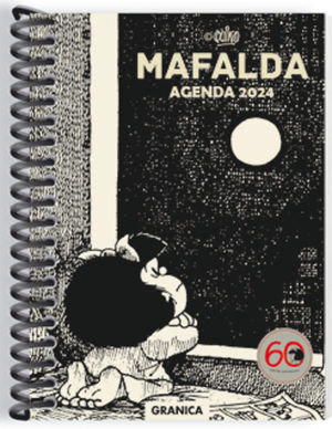 Agenda Mafalda 2024 (día por página / color negro)