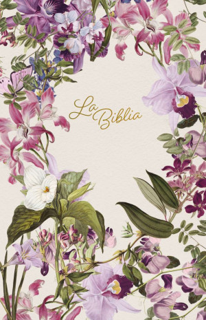 La Biblia Católica / Pd. ( Edición Letra Grande / Color Morada Con Flores )