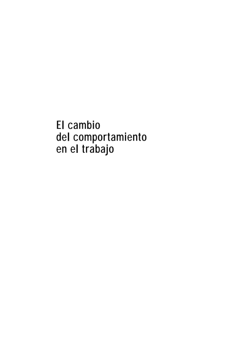 Cambio Del Comportamiento En El Trabajo, El