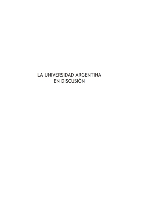 Universidad Argentina En Discusión, La